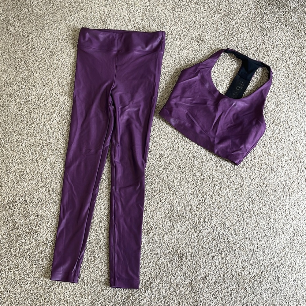 Purple Koral workout set! Size XS pants and size small top!